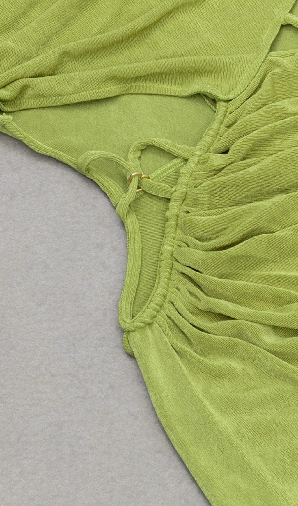 CUT OUT RUCHED MIDI DRESS IN GREEN Gloria Lanvin