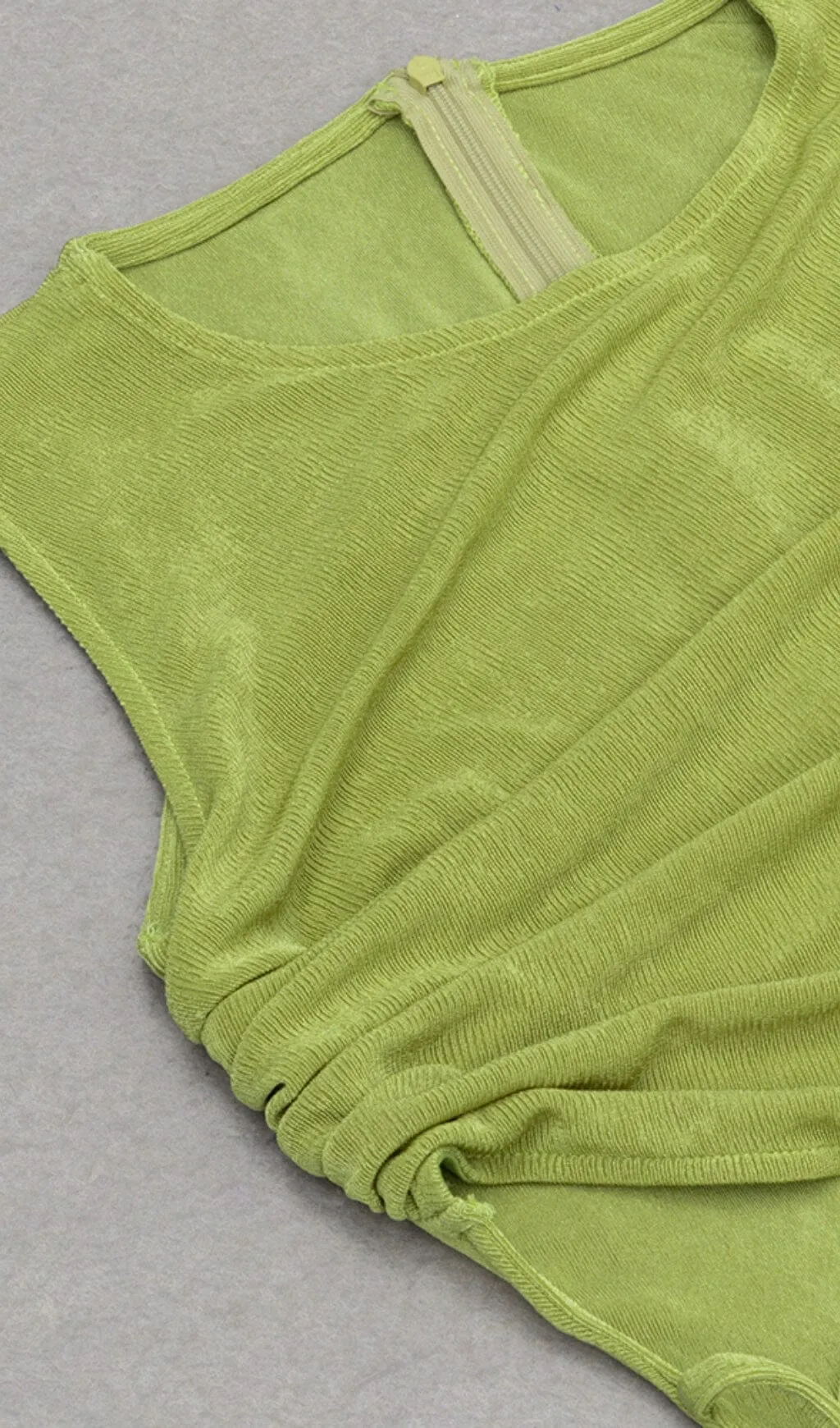 CUT OUT RUCHED MIDI DRESS IN GREEN Gloria Lanvin