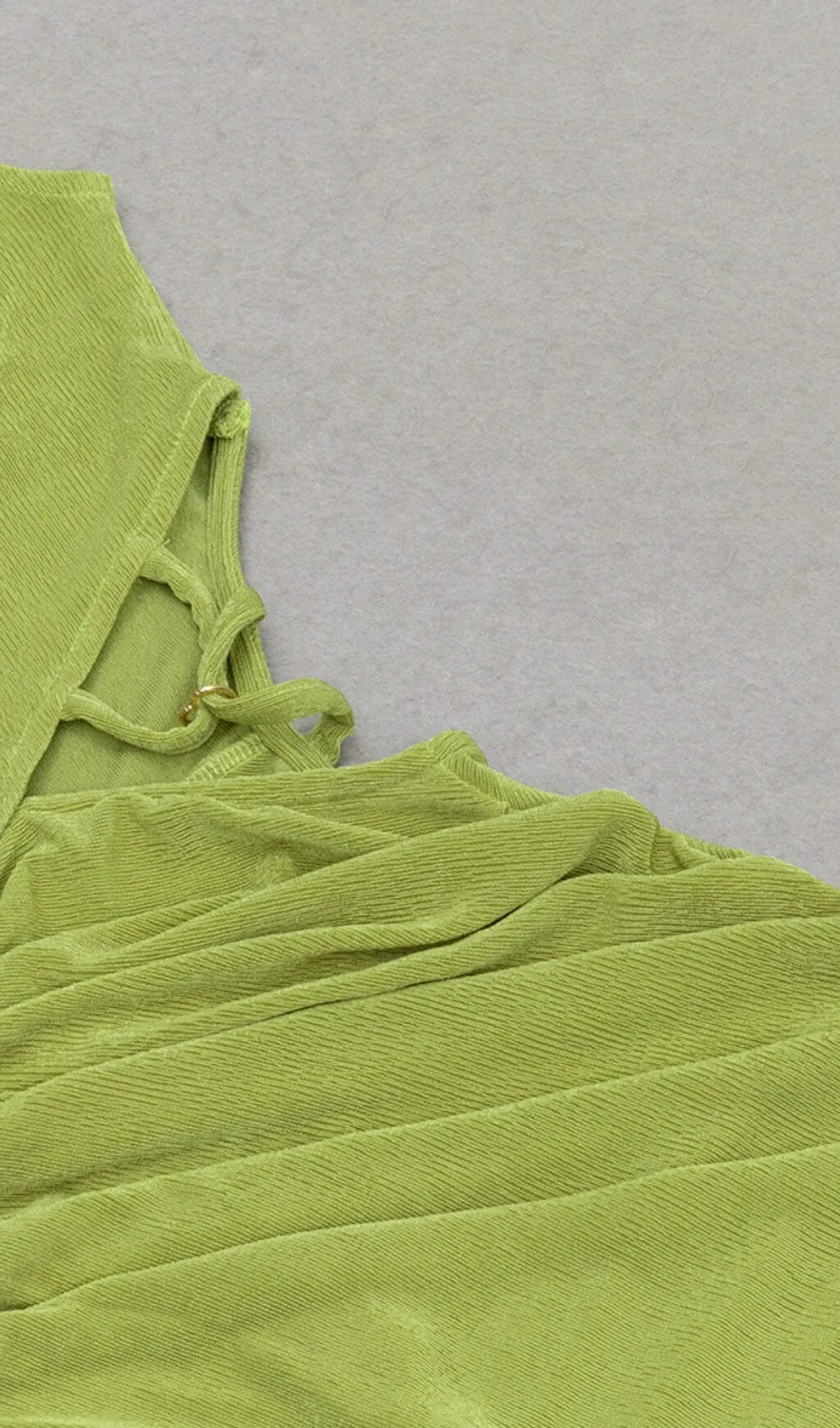 CUT OUT RUCHED MIDI DRESS IN GREEN Gloria Lanvin