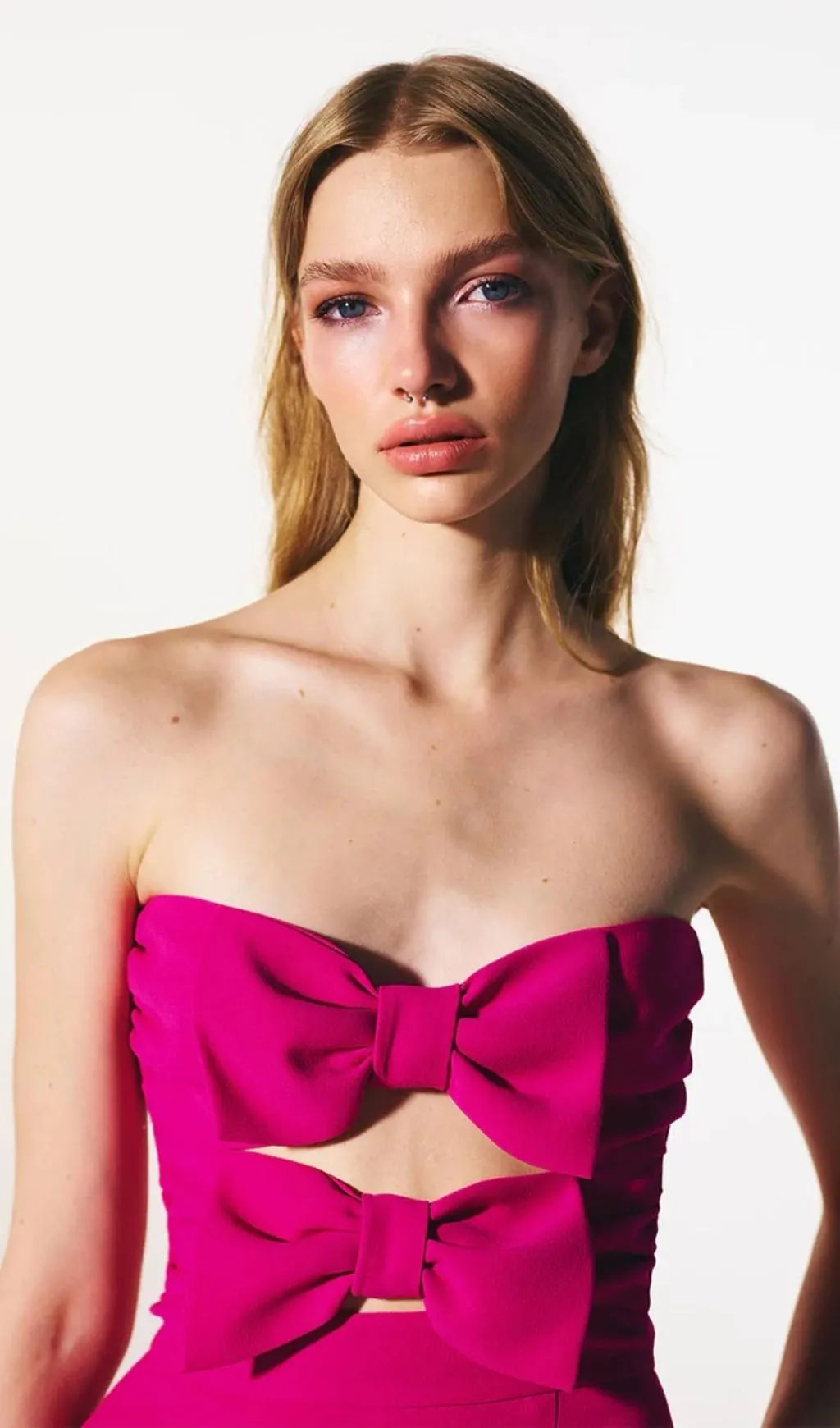 CUT OUT STRAP MINI DRESS IN HOT PINK Gloria Lanvin