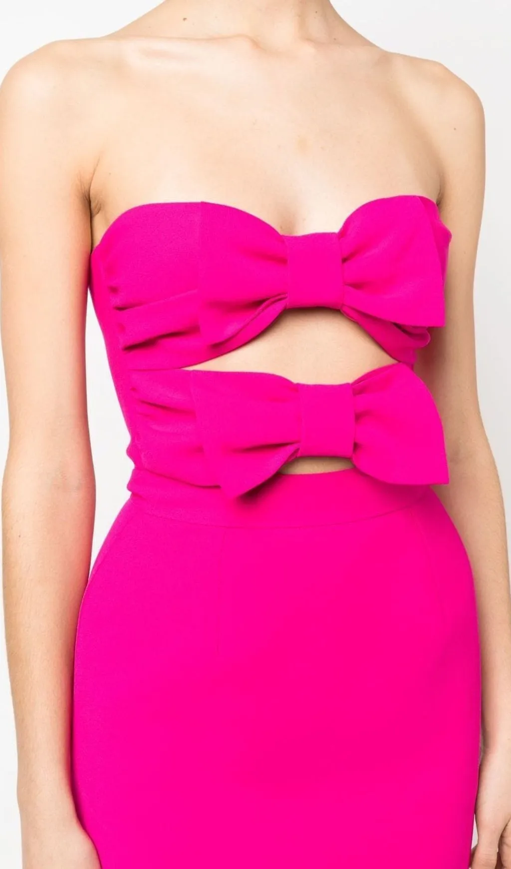CUT OUT STRAP MINI DRESS IN HOT PINK Gloria Lanvin