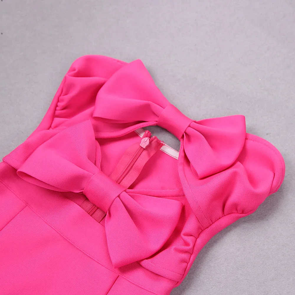CUT OUT STRAP MINI DRESS IN HOT PINK Gloria Lanvin