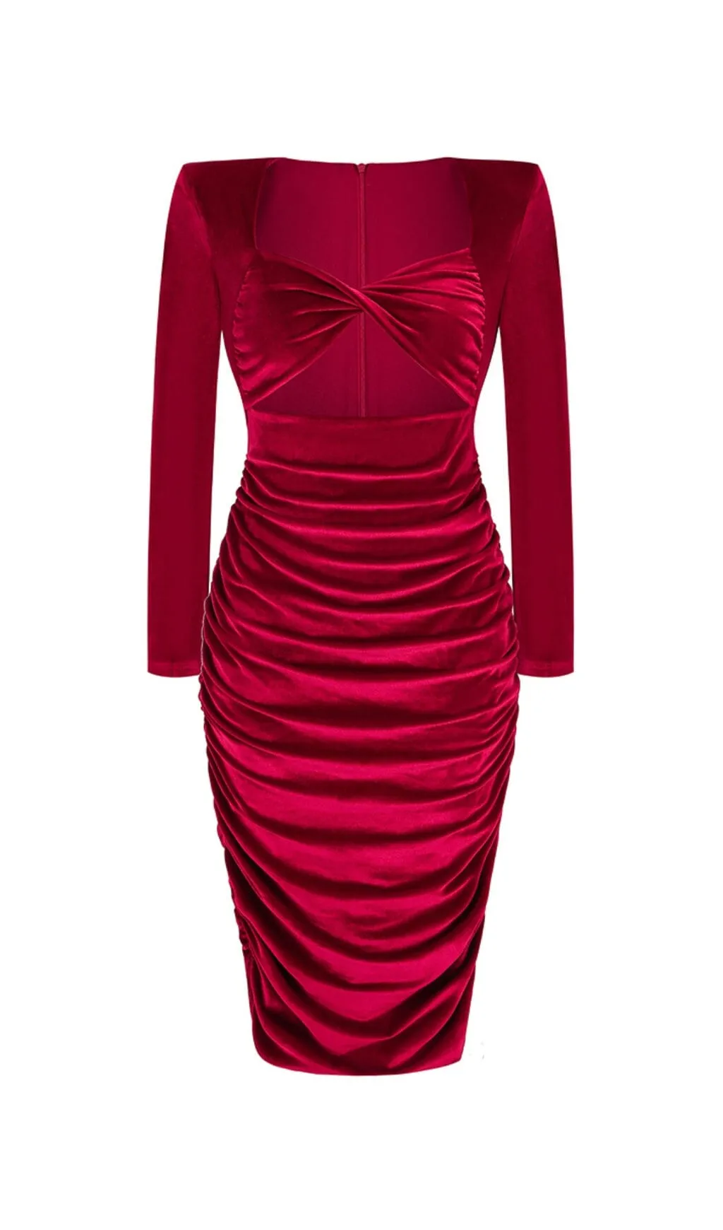CUT OUT VELVET MIDI DRESS IN WINE Gloria Lanvin