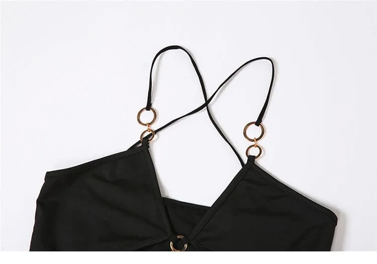 CUTOUT CHAIN MAXI DRESS IN BLACK Gloria Lanvin