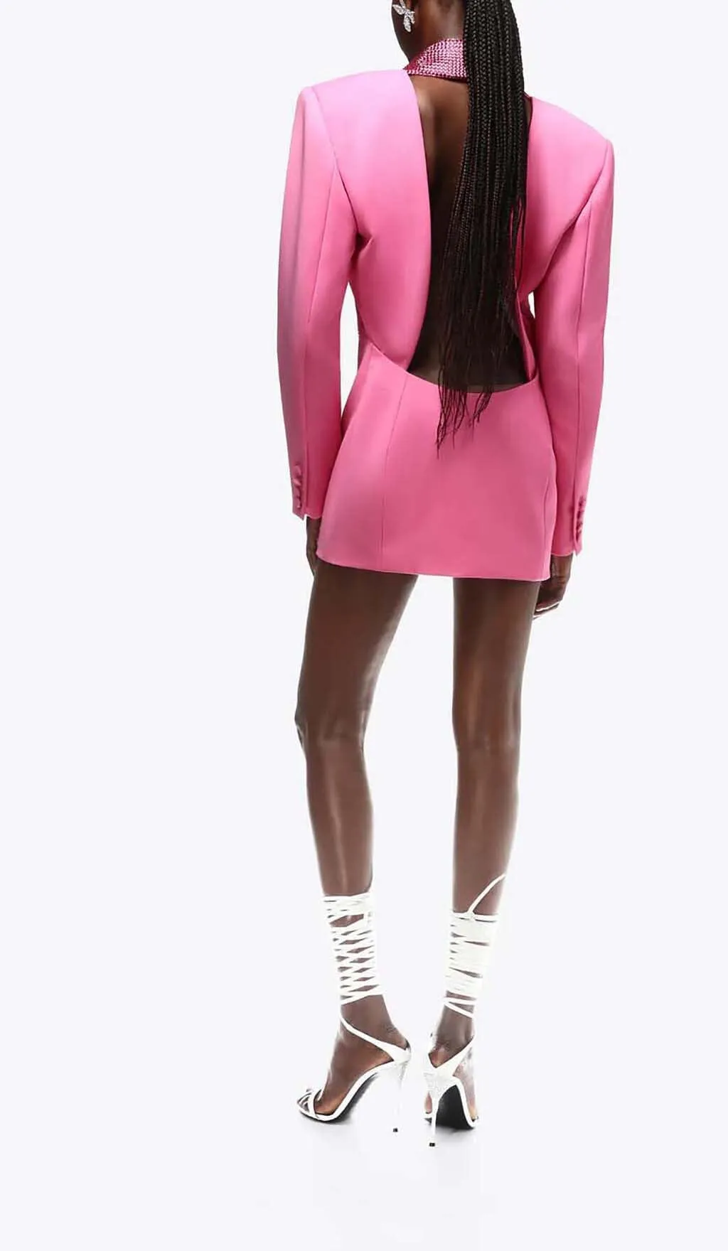 CUTOUT CRYSTAL-EMBELLISHED MINI DRESS IN PINK Gloria Lanvin