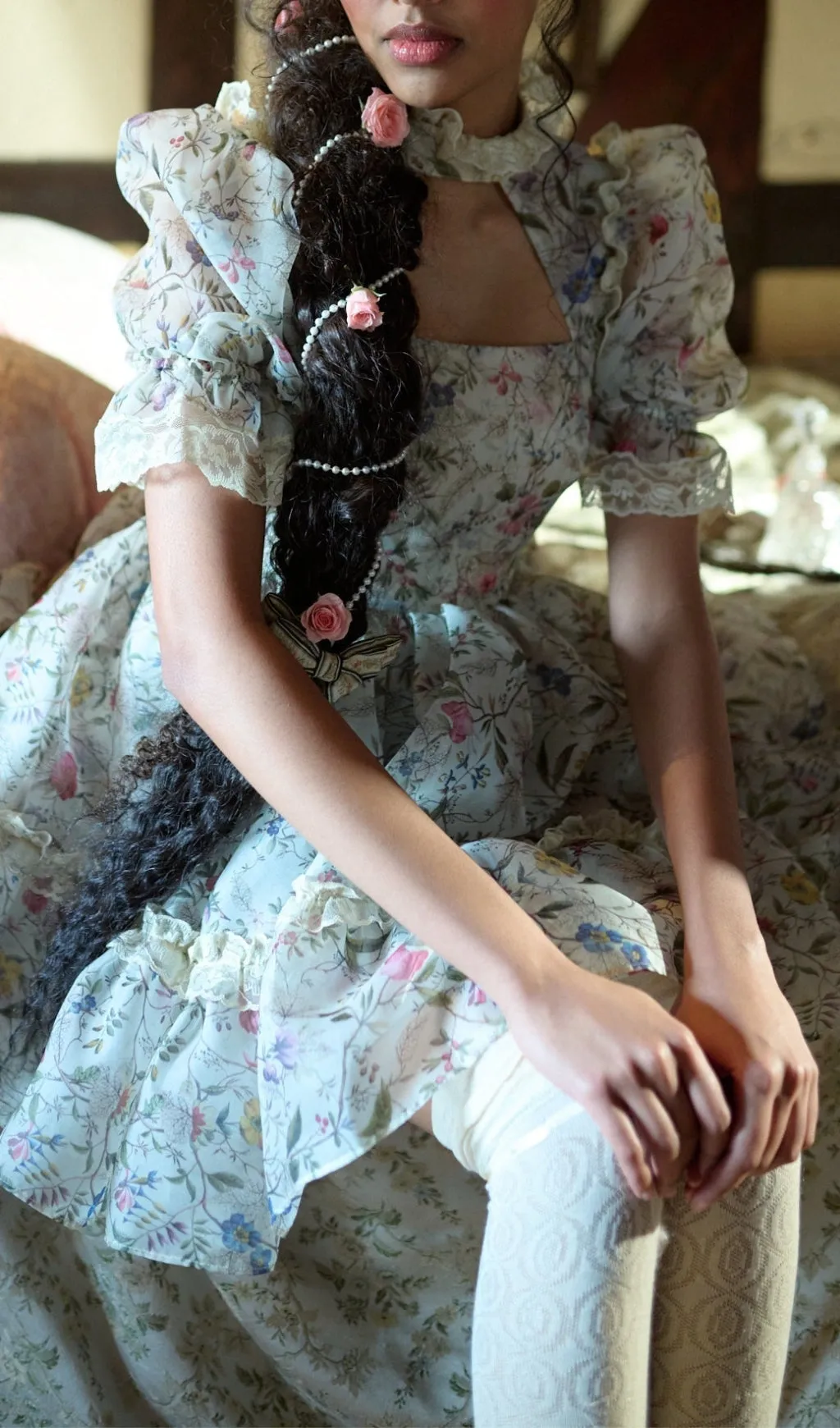 CUTOUT FLORAL MINI DRESS Gloria Lanvin