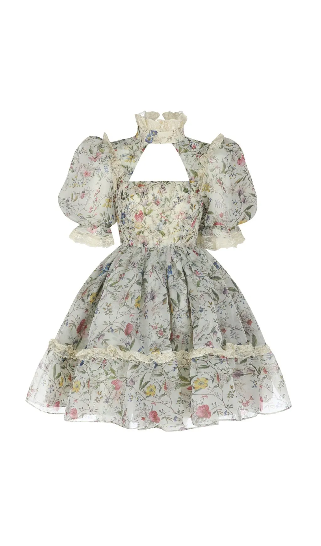 CUTOUT FLORAL MINI DRESS Gloria Lanvin