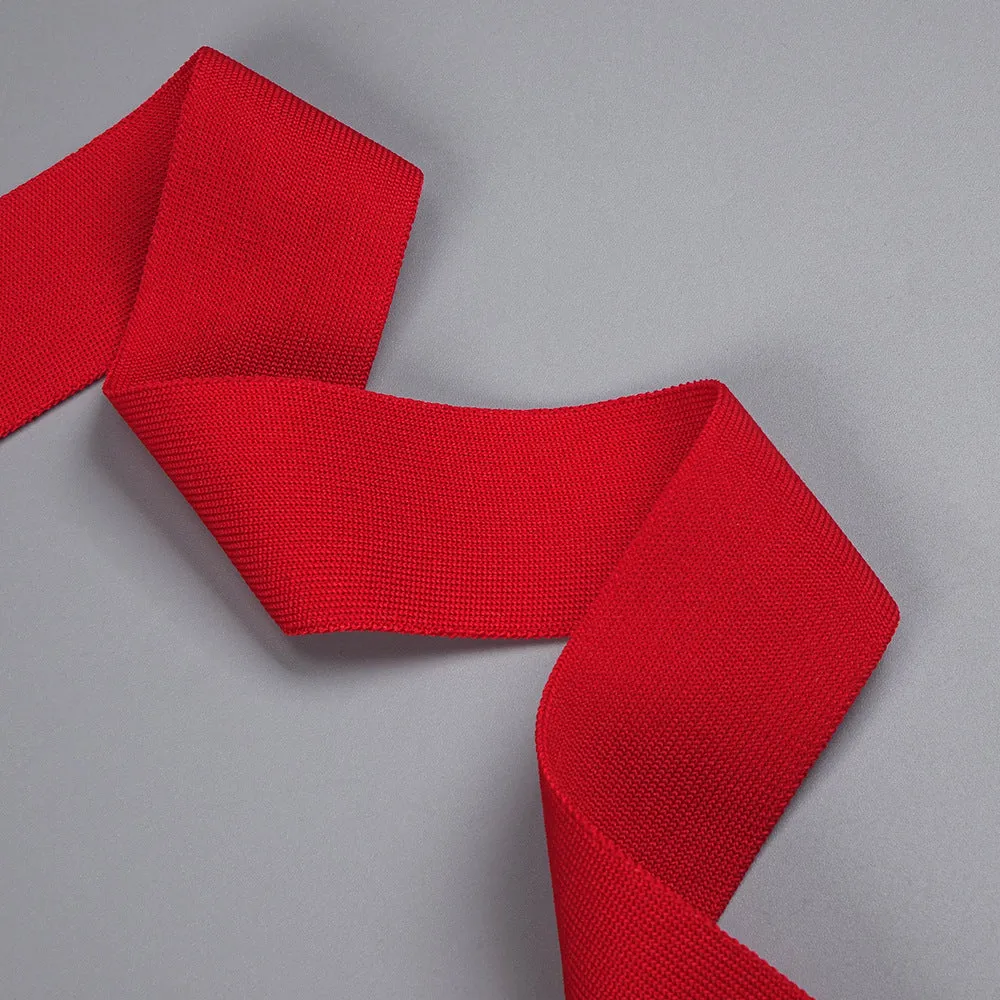 CUTOUT HALTER BACKLESS DRESS IN RED Gloria Lanvin