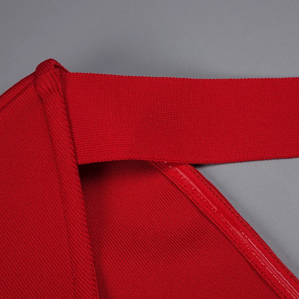 CUTOUT HALTER BACKLESS DRESS IN RED Gloria Lanvin