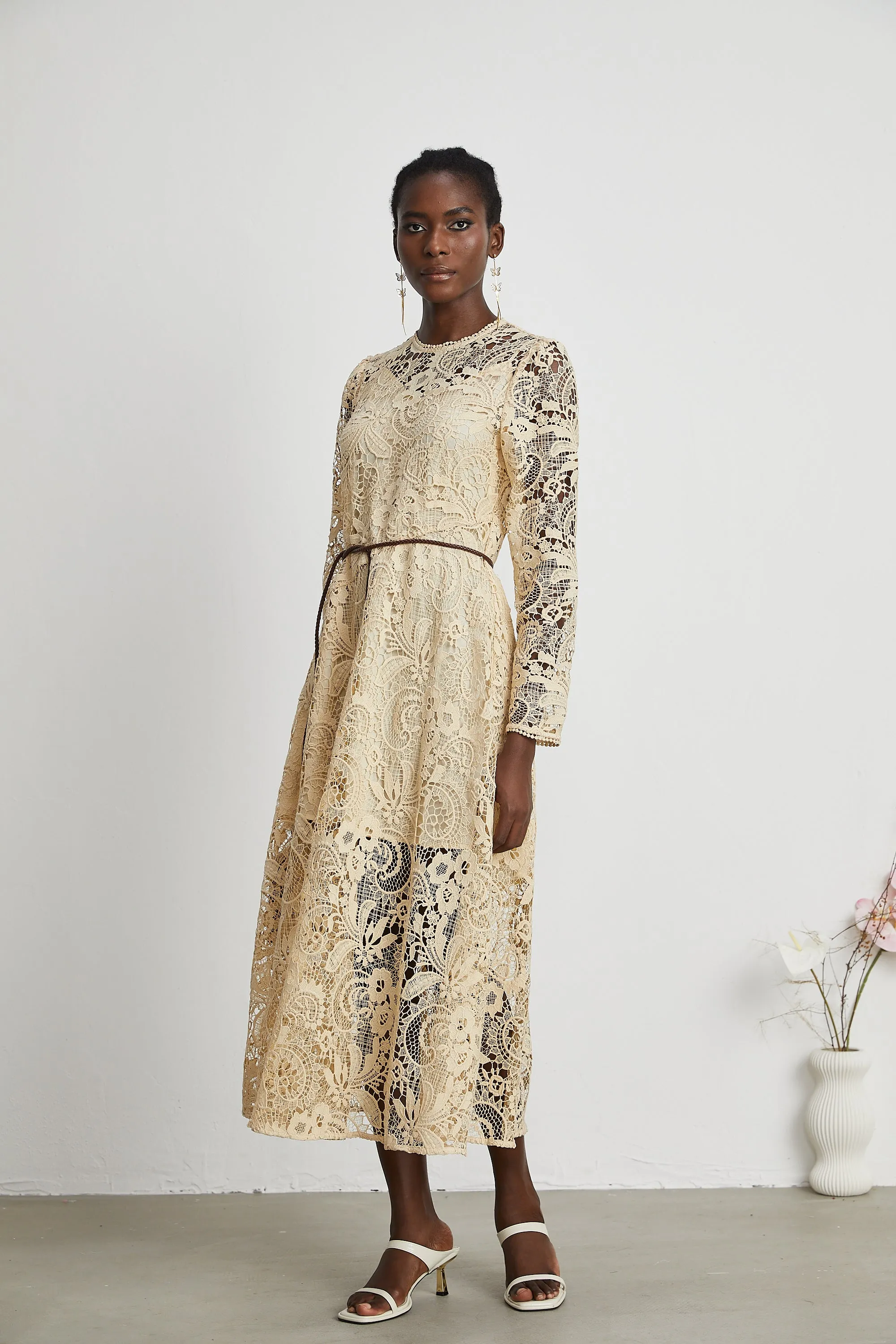 Cynthia lace midi dress Gloria Lanvin