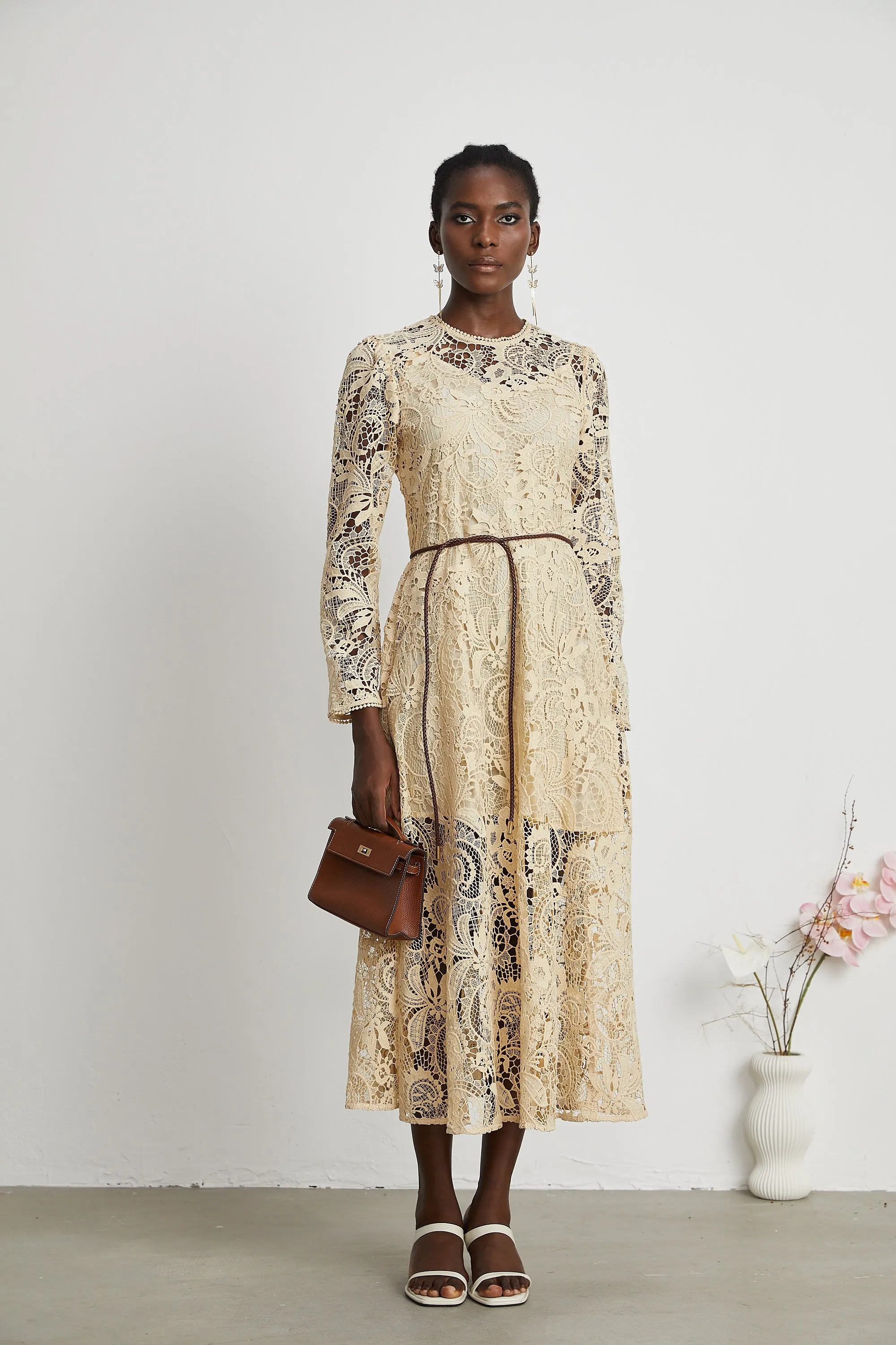 Cynthia lace midi dress Gloria Lanvin