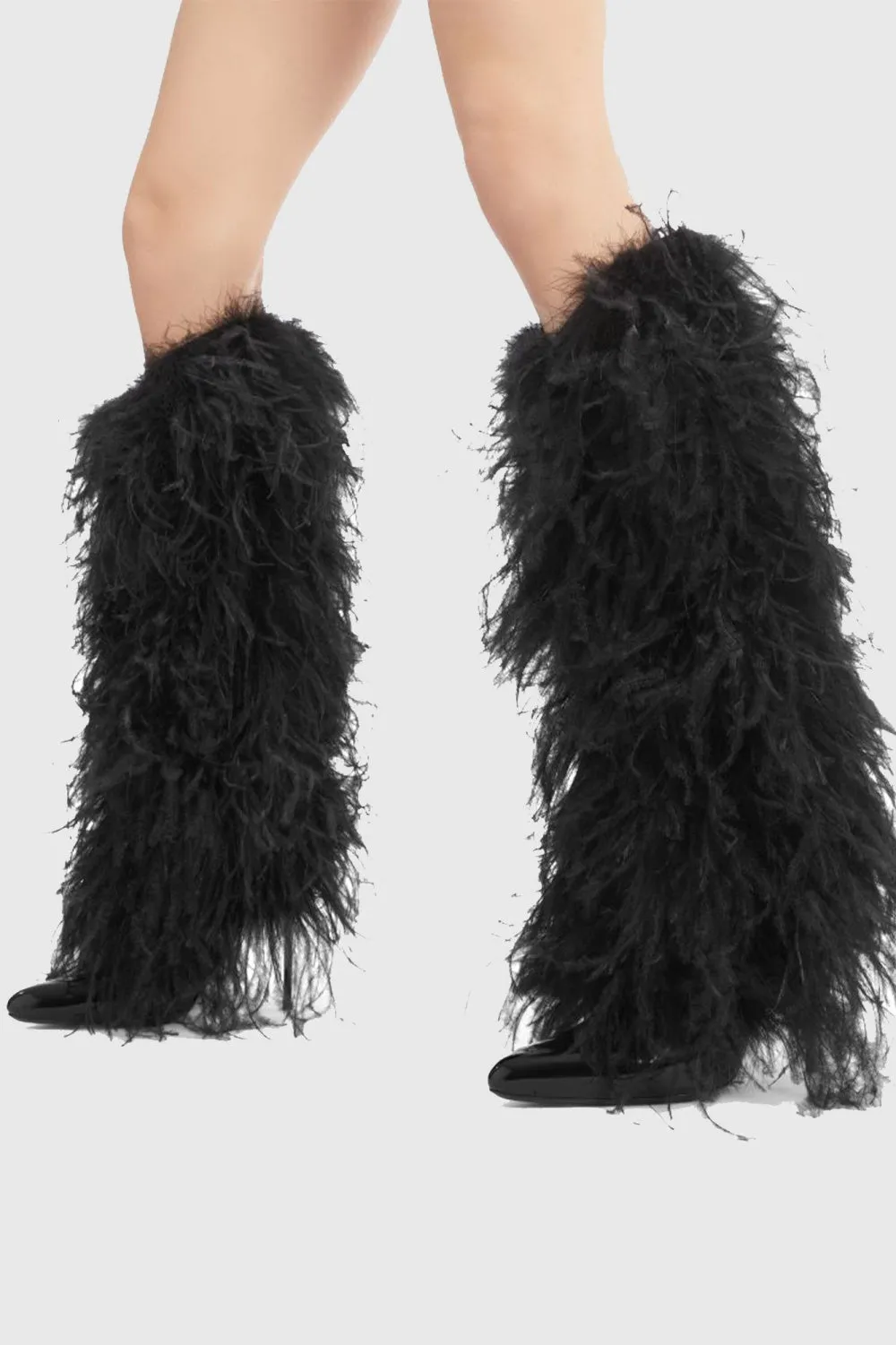 Danica Feather Knee-high Boots - Black Gloria Lanvin