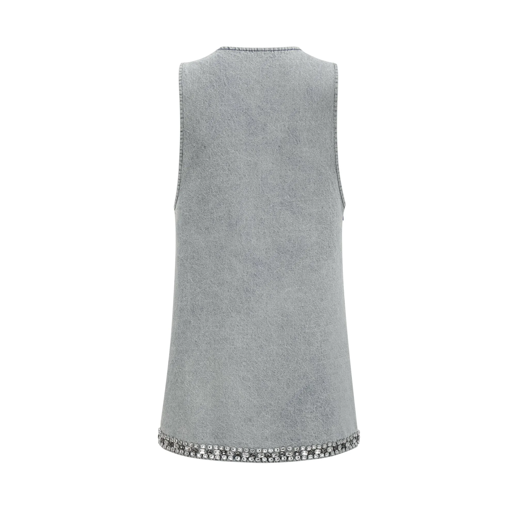 Daphn blue crystal sleeveless denim mini dress Gloria Lanvin