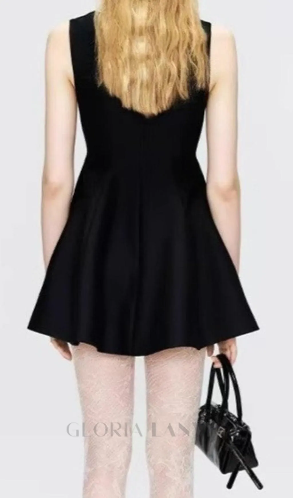 Daray Black Lace Sleeveless Mini Dress Gloria Lanvin