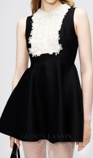 Daray Black Lace Sleeveless Mini Dress Gloria Lanvin