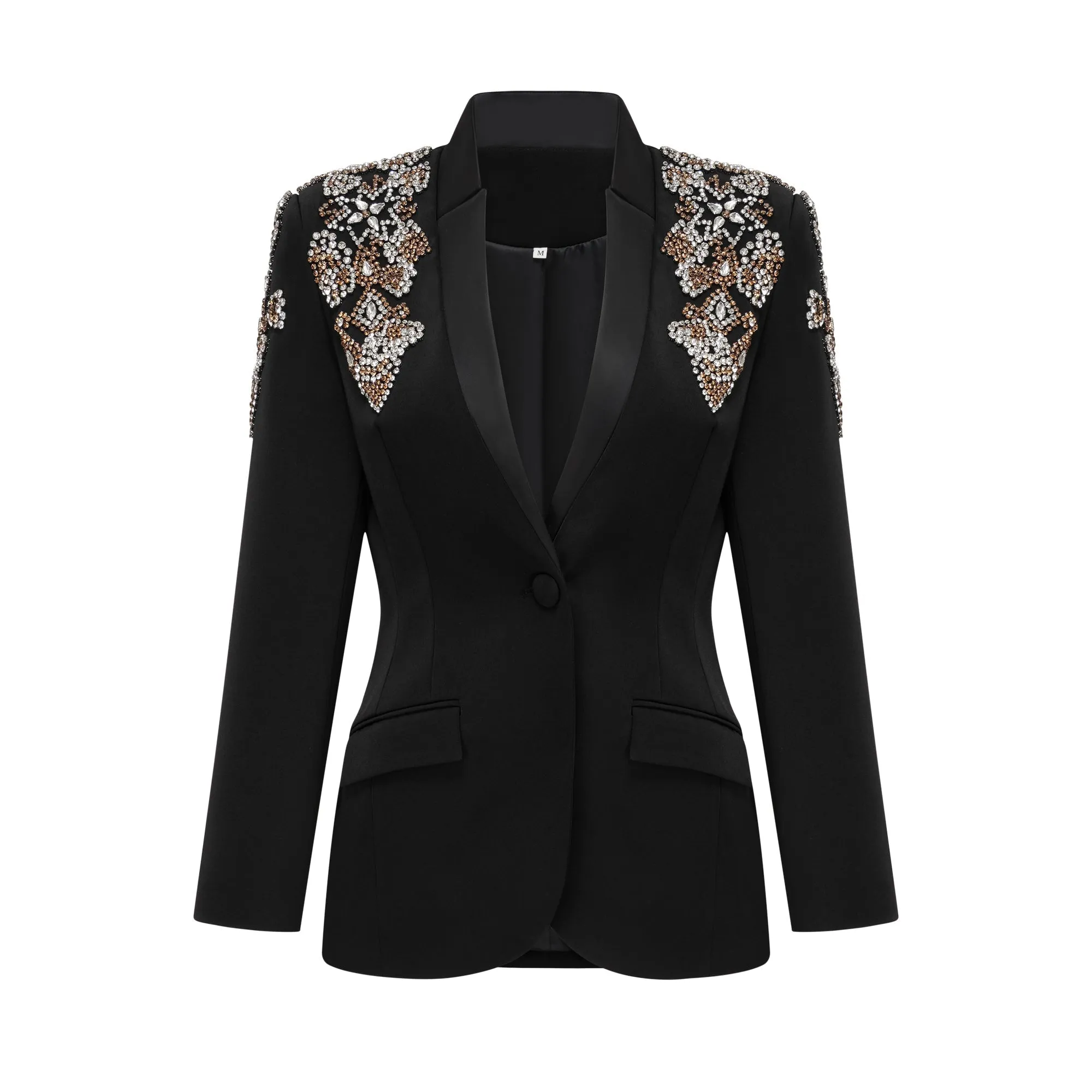 Delphine black embellished jacket & trousers matching set Gloria Lanvin