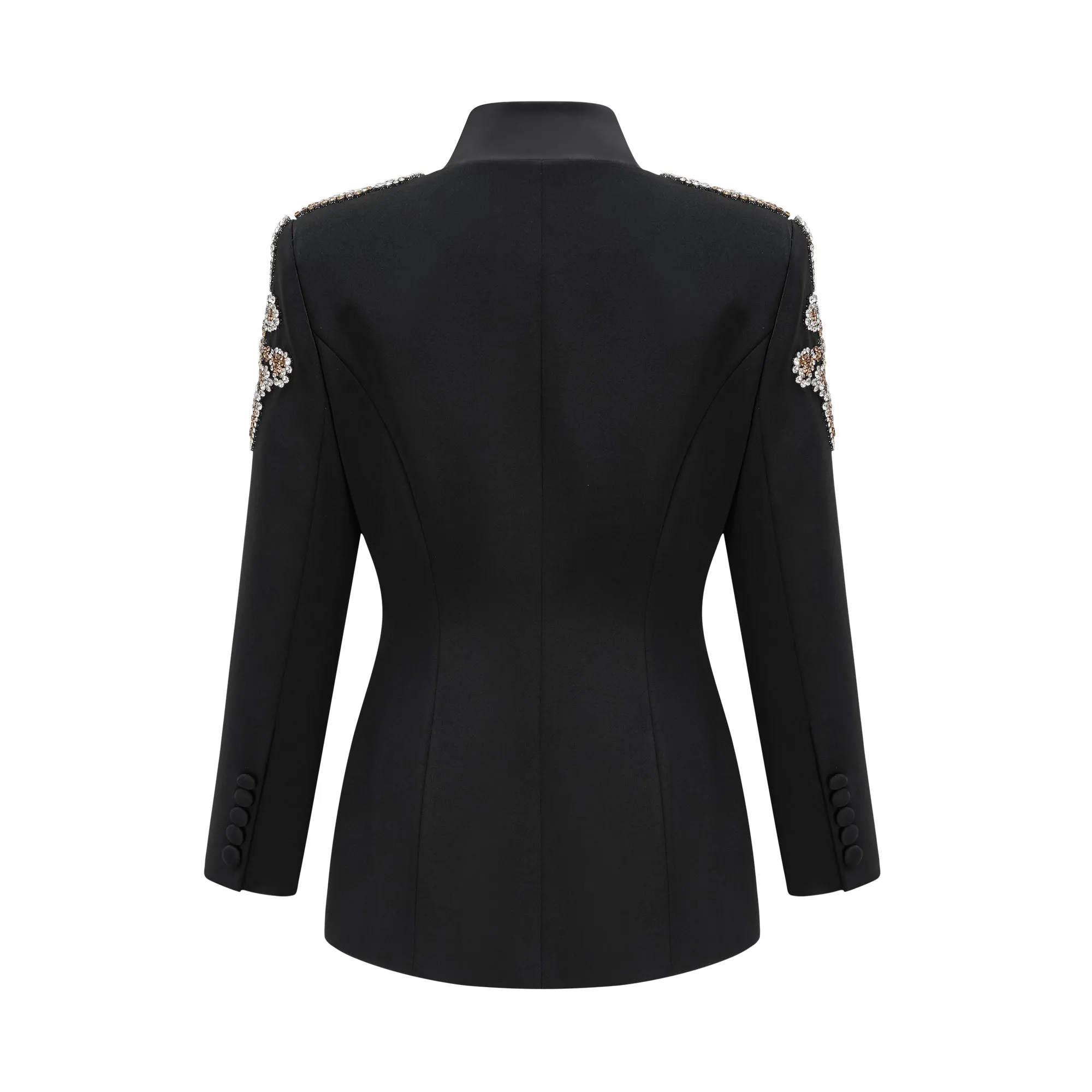 Delphine black embellished jacket & trousers matching set Gloria Lanvin