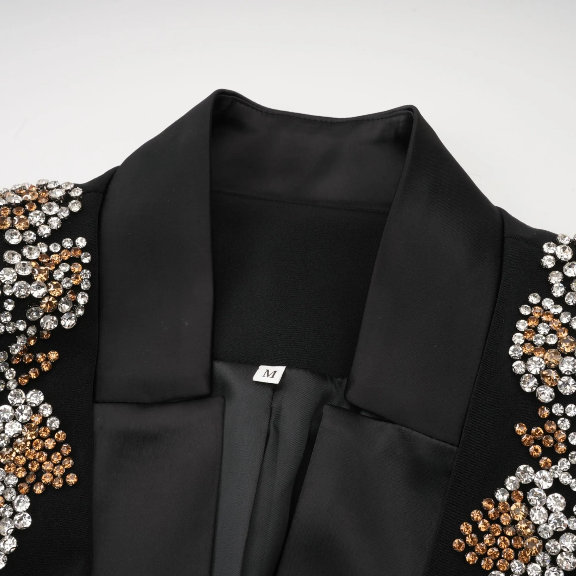 Delphine black embellished jacket & trousers matching set Gloria Lanvin