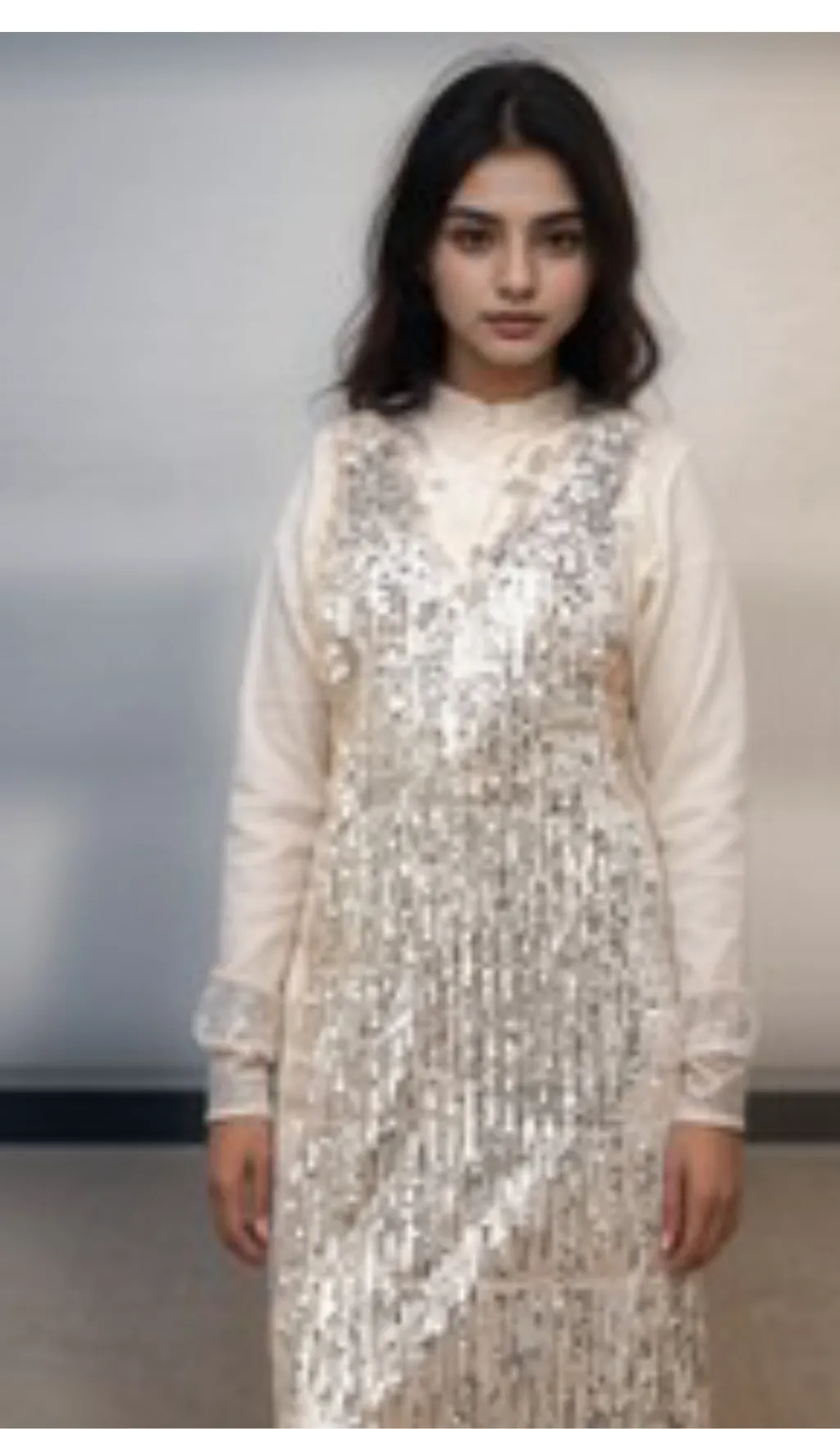 Denise silver sleeveless fringed sequined maxi dress Gloria Lanvin