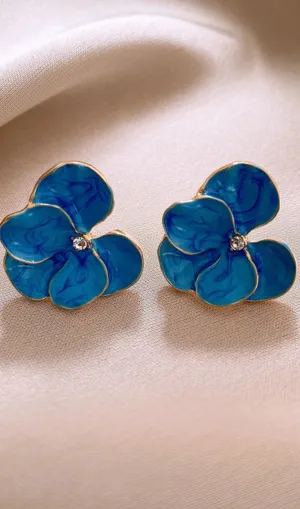 Derick Blue Flower Earrings Gloria Lanvin