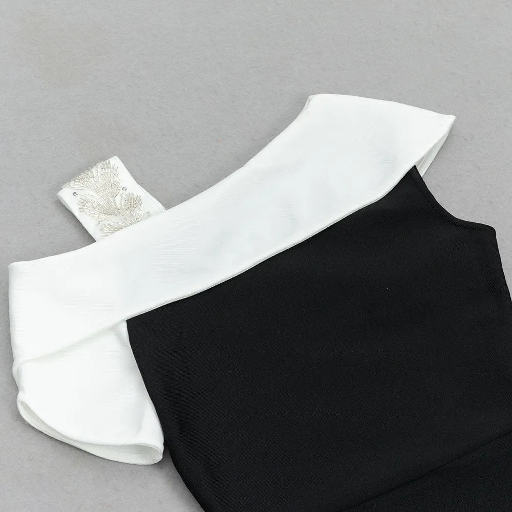 DIAGONAL SHOULDER FISHTAIL MIDI DRESS Gloria Lanvin