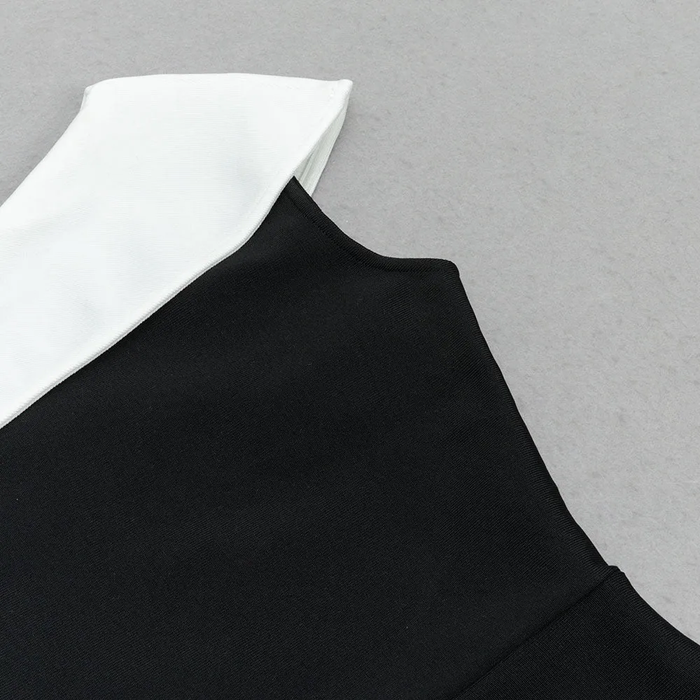 DIAGONAL SHOULDER FISHTAIL MIDI DRESS Gloria Lanvin
