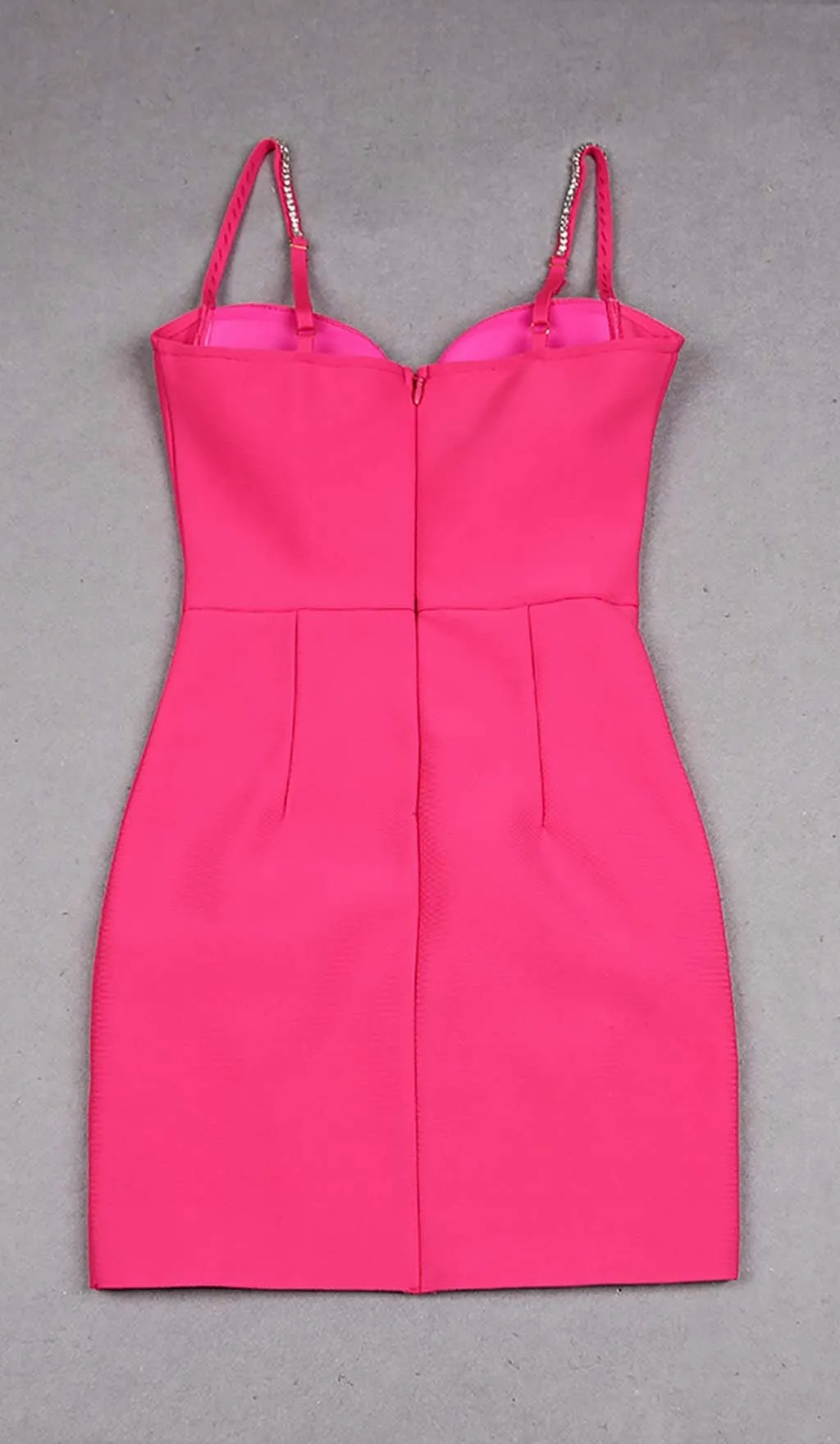 DIAMOND BANDAGE SPAGHETTI STRAP MINI DRESS IN PINK Gloria Lanvin