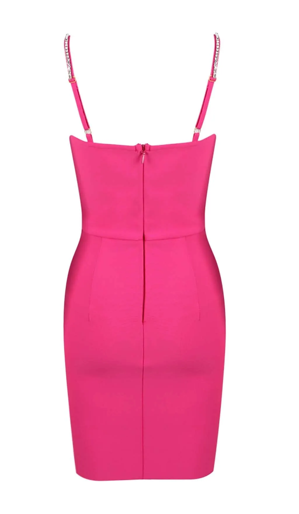DIAMOND BANDAGE SPAGHETTI STRAP MINI DRESS IN PINK Gloria Lanvin