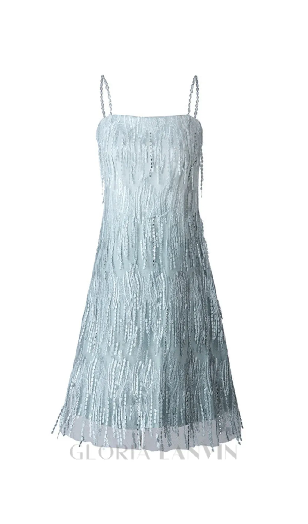 DIAMOND EMBELLISHED MINI DRESS IN BLUE Gloria Lanvin