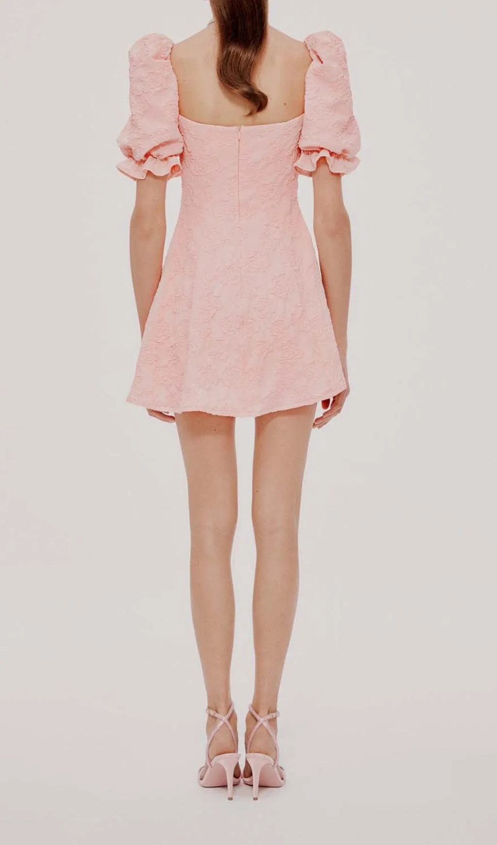 DIAMOND FLORAL BACKLESS MINI DRESS IN PINK Gloria Lanvin