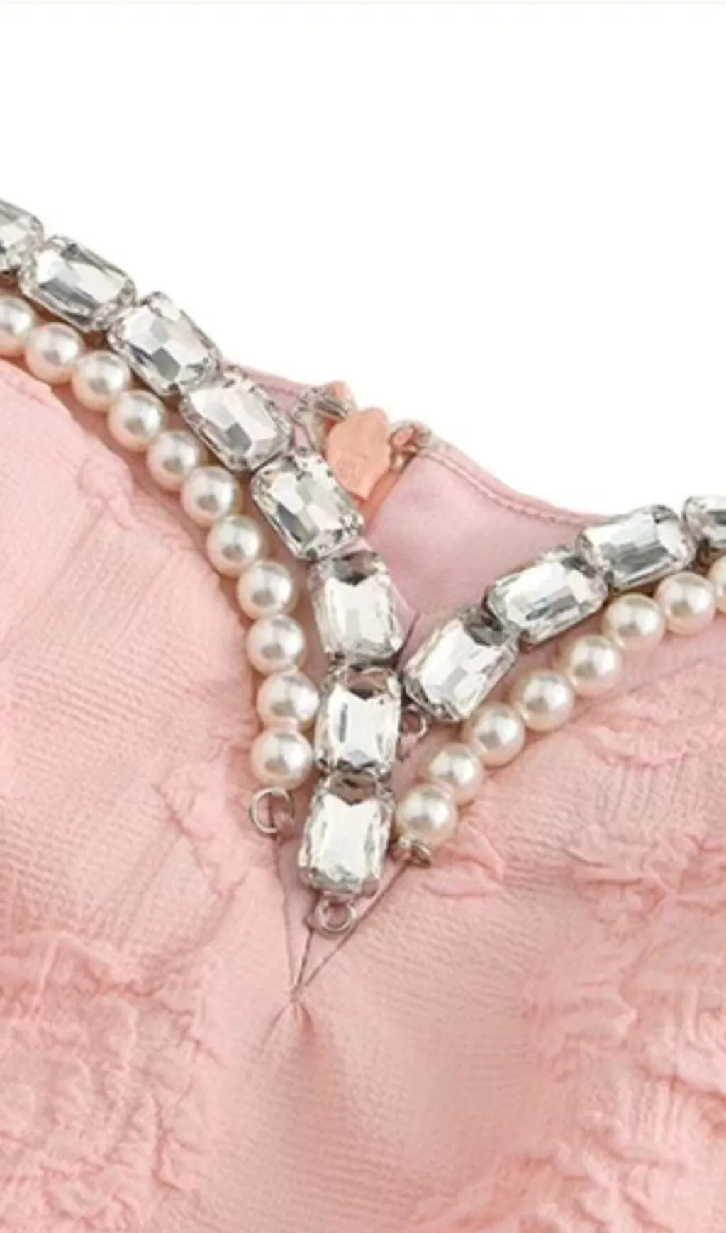 DIAMOND FLORAL BACKLESS MINI DRESS IN PINK Gloria Lanvin