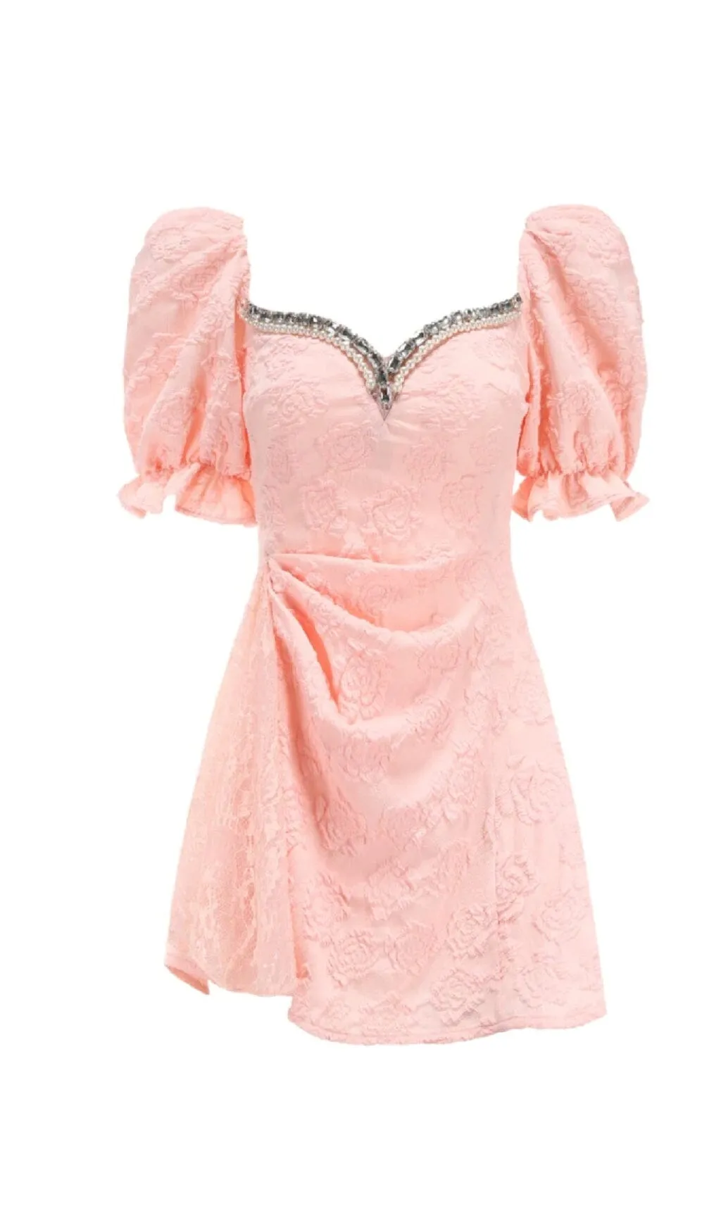 DIAMOND FLORAL BACKLESS MINI DRESS IN PINK Gloria Lanvin