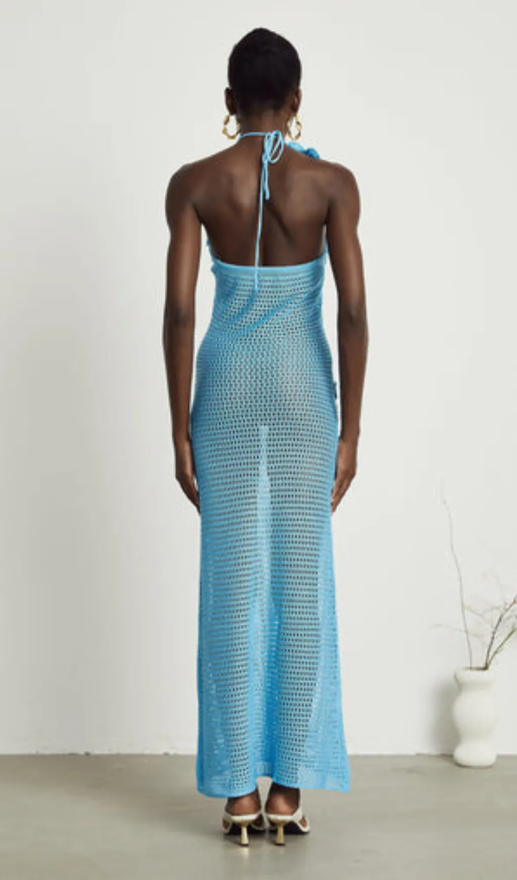 Diane knitted faux-flower embellished maxi dress Gloria Lanvin