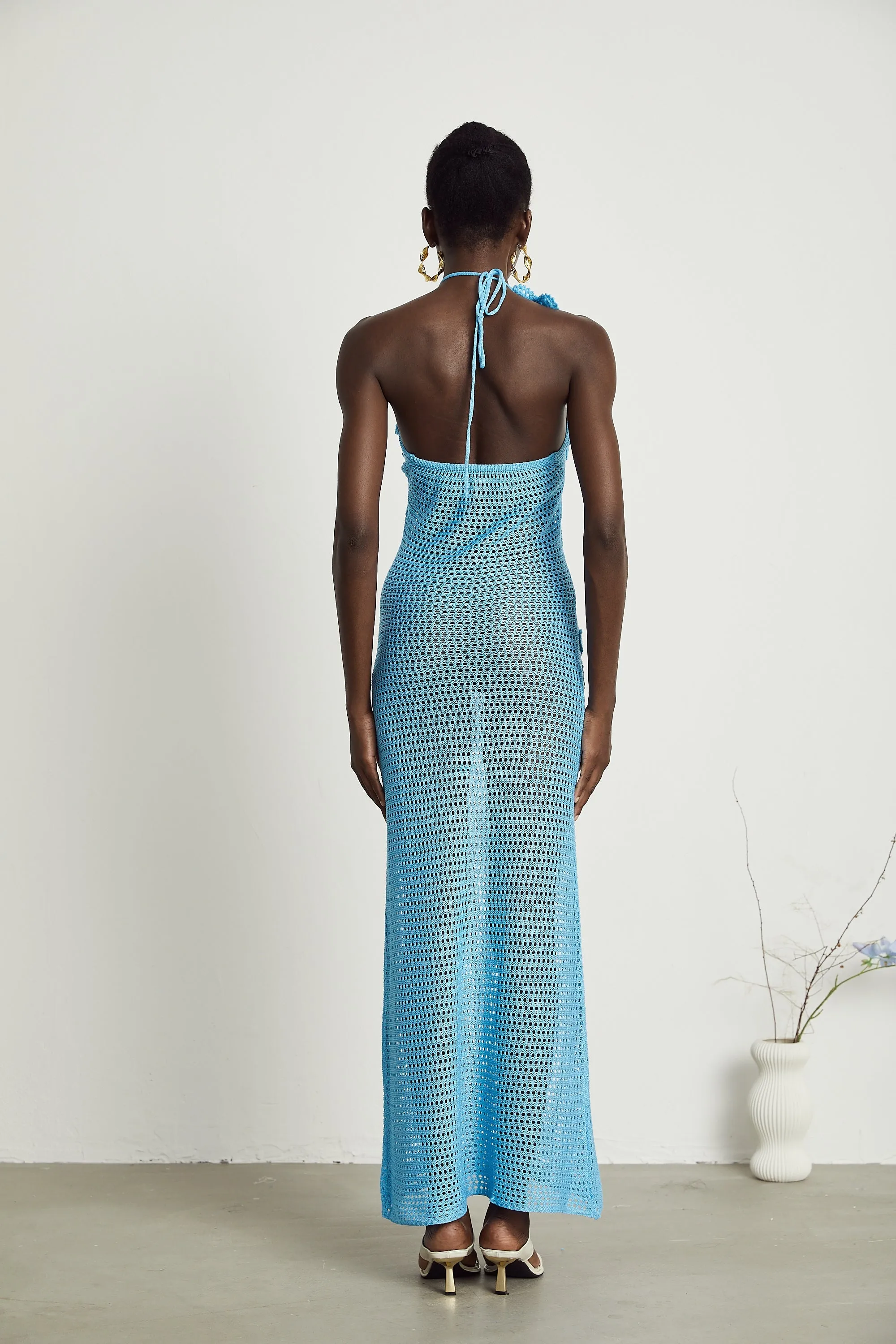 Diane knitted faux-flower embellished maxi dress Gloria Lanvin