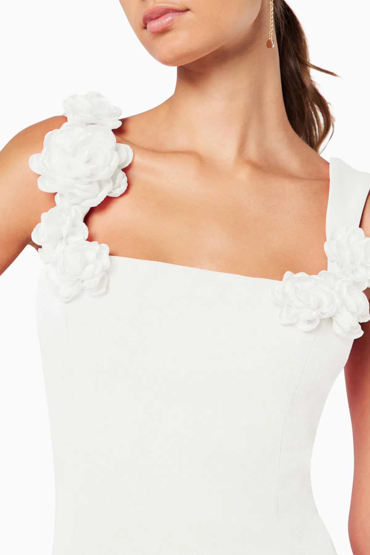 Dilanne Floral  Appliqu Mini Dress in White Gloria Lanvin