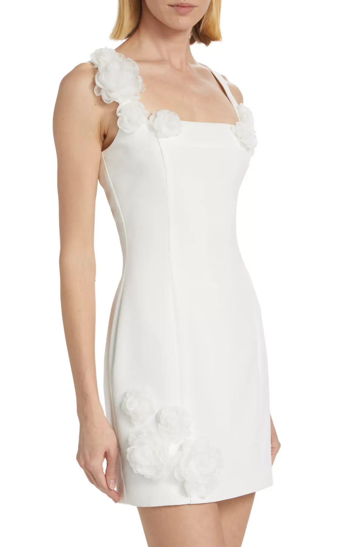 Dilanne Floral  Appliqu Mini Dress in White Gloria Lanvin