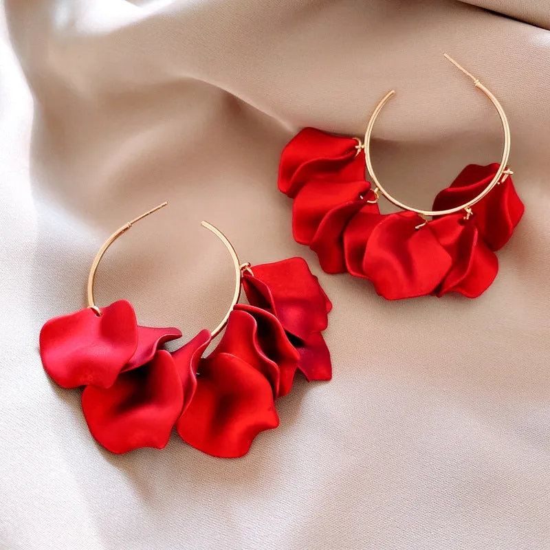 Dina Red Petal Earrings Gloria Lanvin