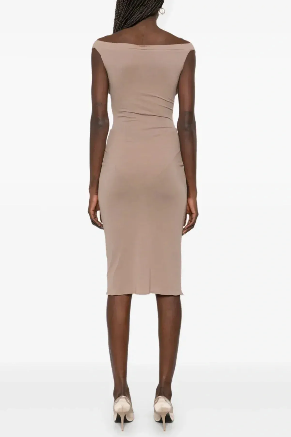 Dinella Floral Appliqu Corset Midi Dress in Grey Gloria Lanvin