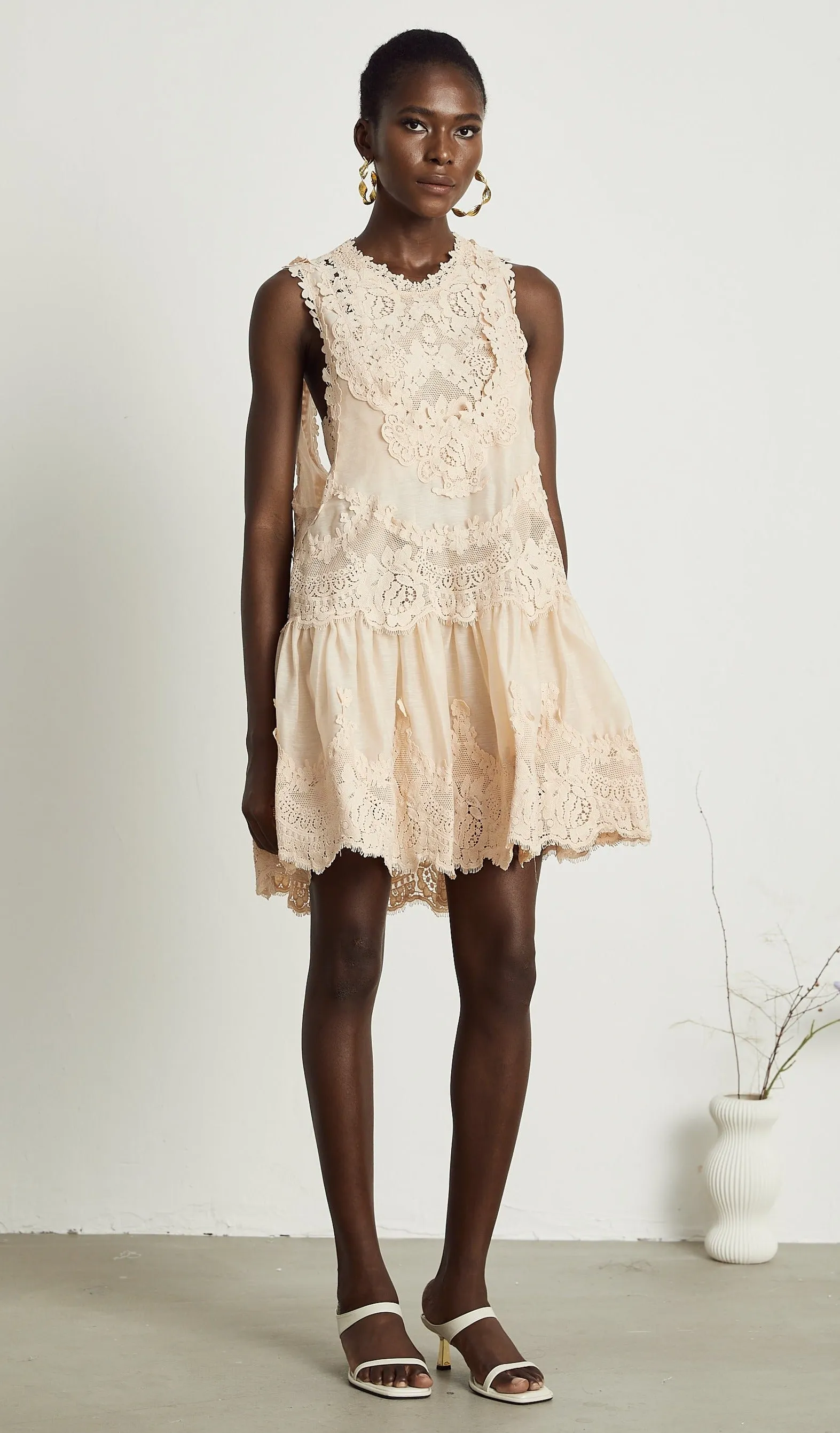 Dionne pink lace patch mini dress Gloria Lanvin