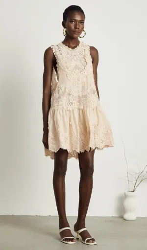 Dionne pink lace patch mini dress Gloria Lanvin