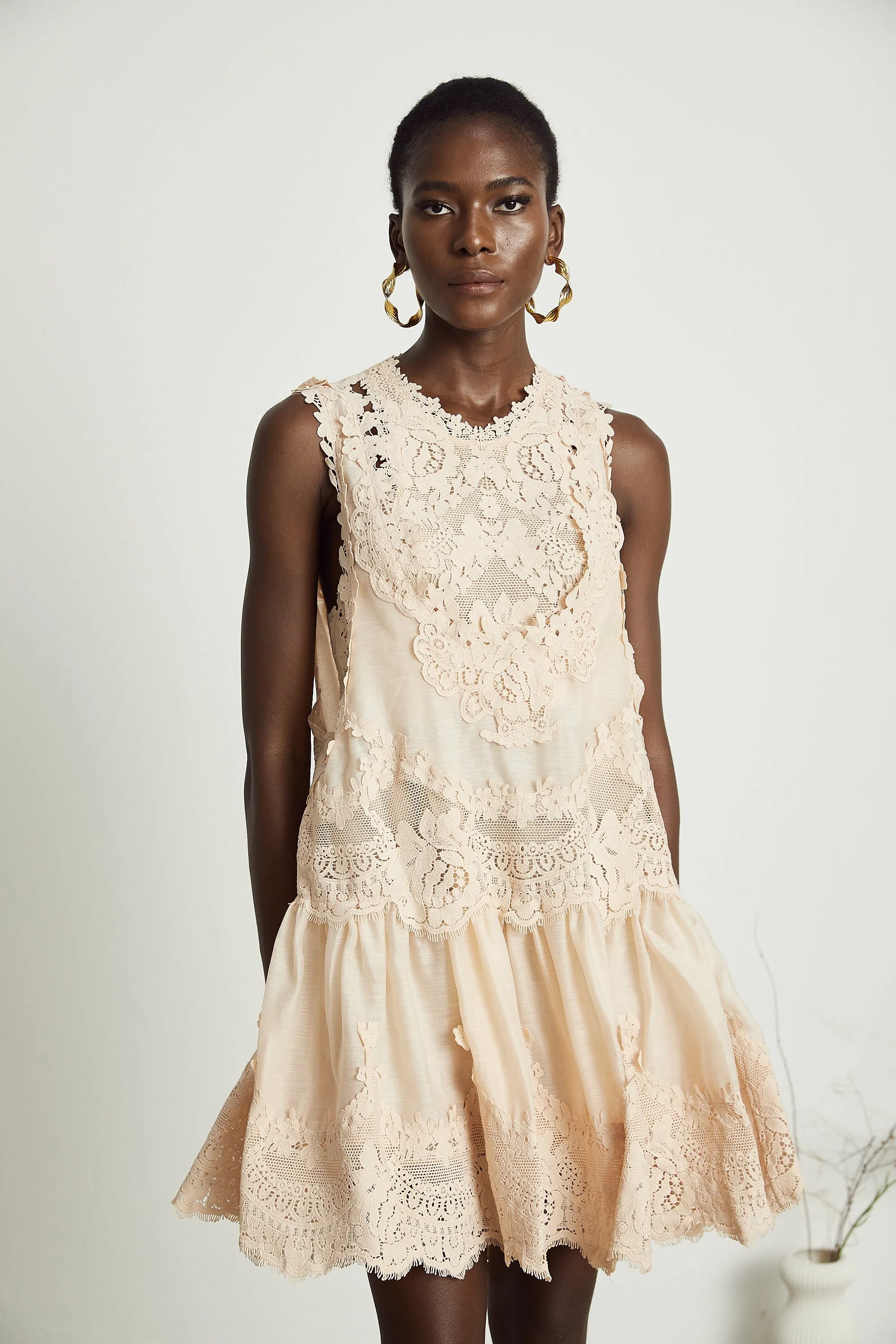 Dionne pink lace patch mini dress Gloria Lanvin