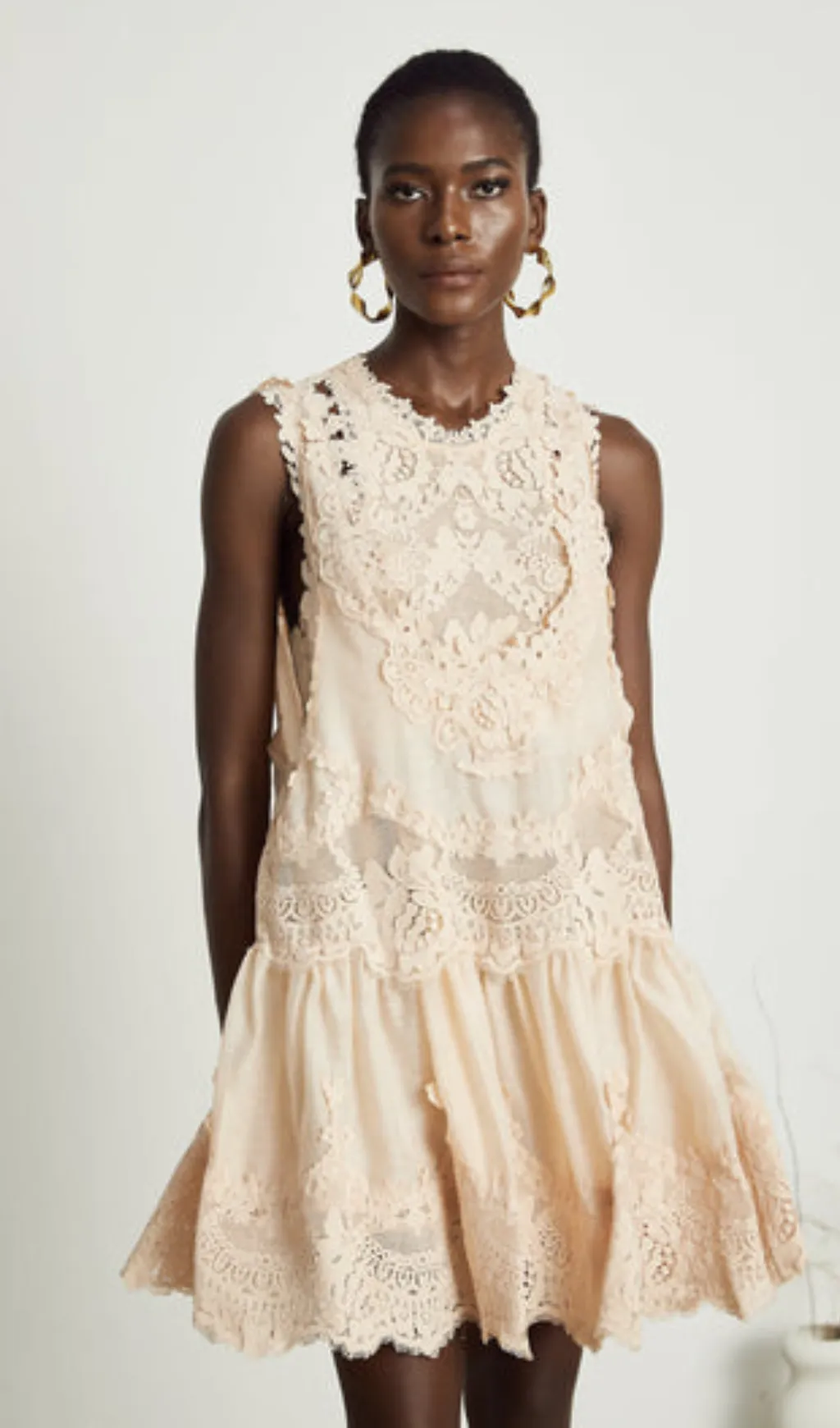 Dionne pink lace patch mini dress Gloria Lanvin