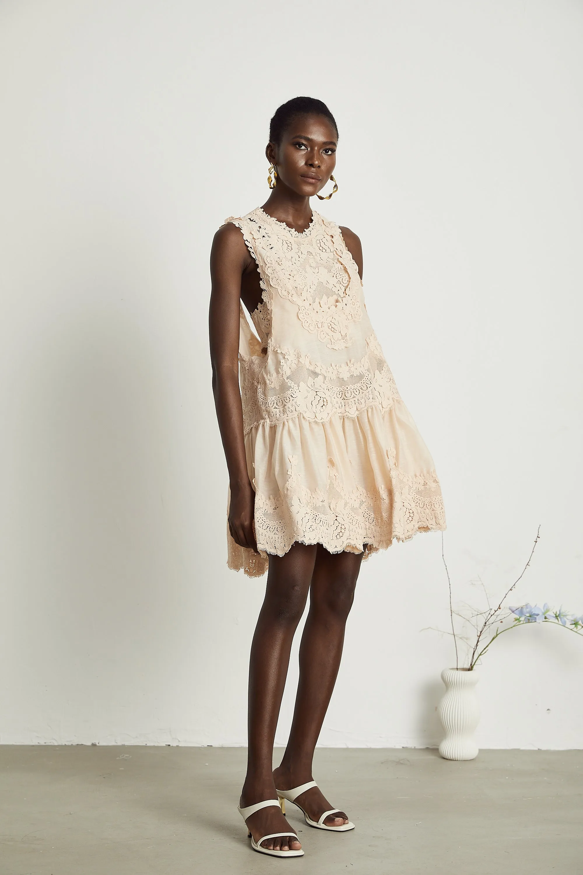 Dionne pink lace patch mini dress Gloria Lanvin