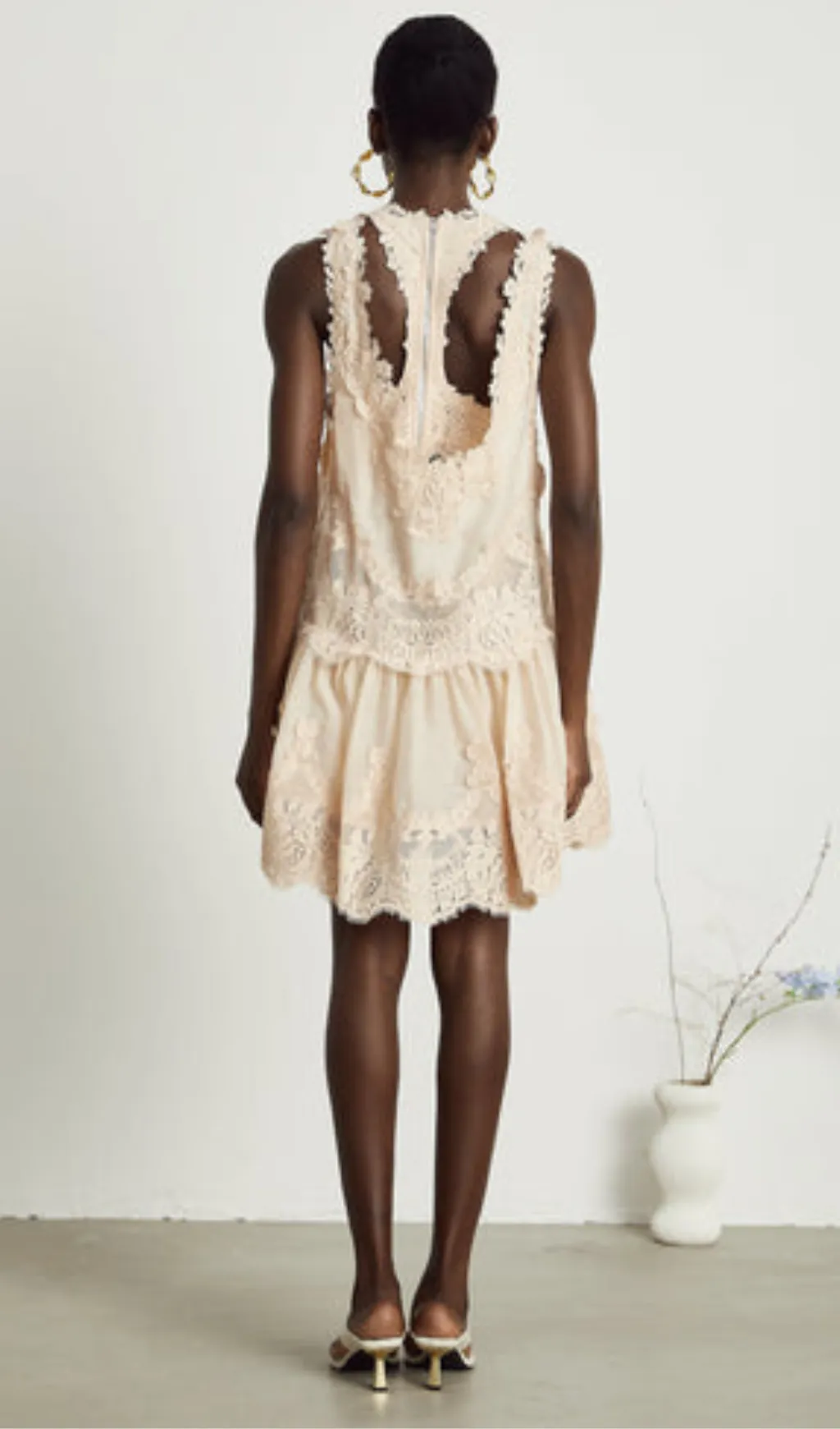 Dionne pink lace patch mini dress Gloria Lanvin