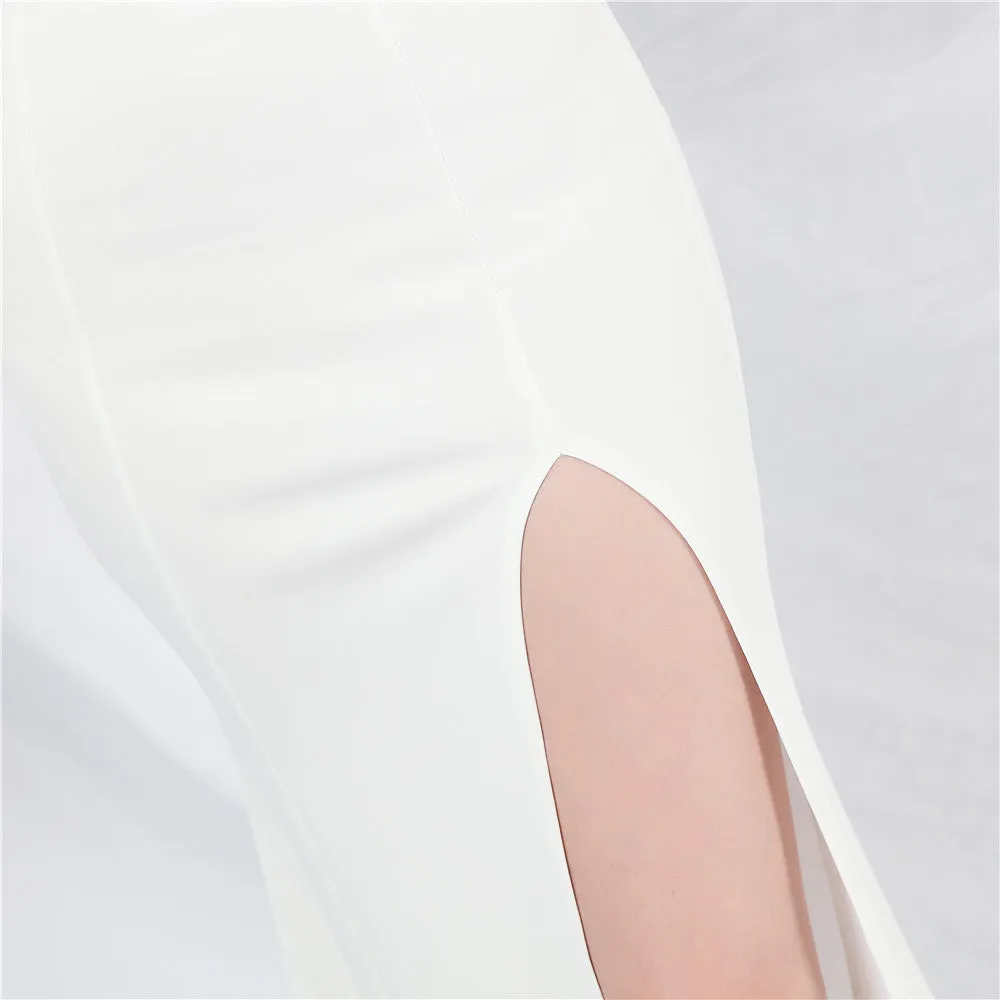 DOLORES ONE-SHOULDER FLORAL MAXI DRESS IN WHITE Gloria Lanvin