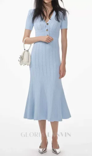 DOLORES POINTELLE MIDI DRESS Gloria Lanvin