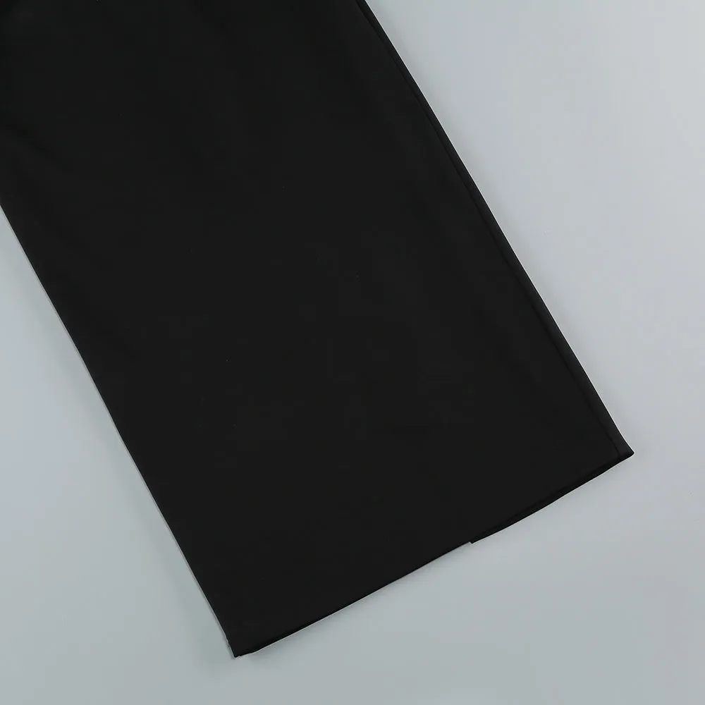 DORA ROSE EMBELLISHED BLACK-WHITE HALTER MIDI DRESS Gloria Lanvin