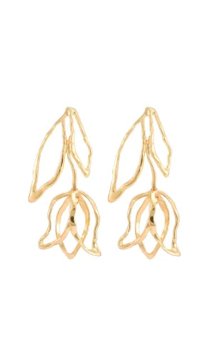 Dorcas Gold Flower Earrings Gloria Lanvin