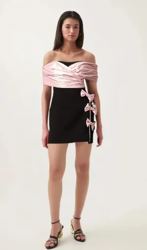 Doria color-blocked bow-embellished mini dress Gloria Lanvin
