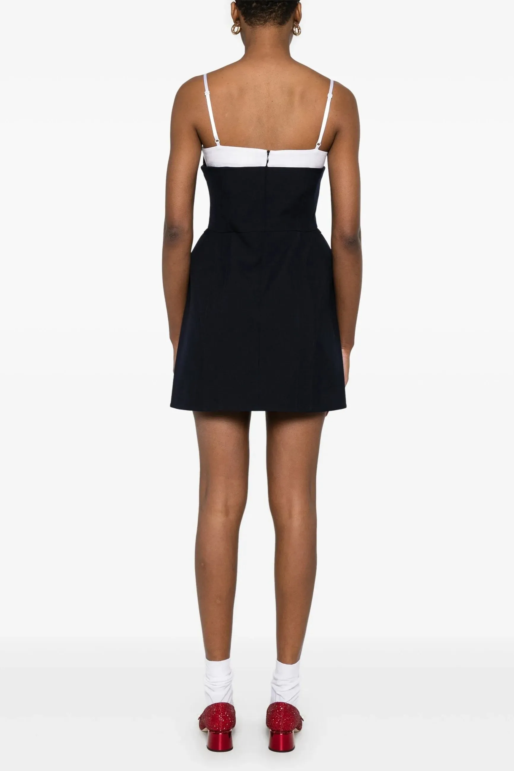 Double Bow Sling mini Dress in navy blue Gloria Lanvin